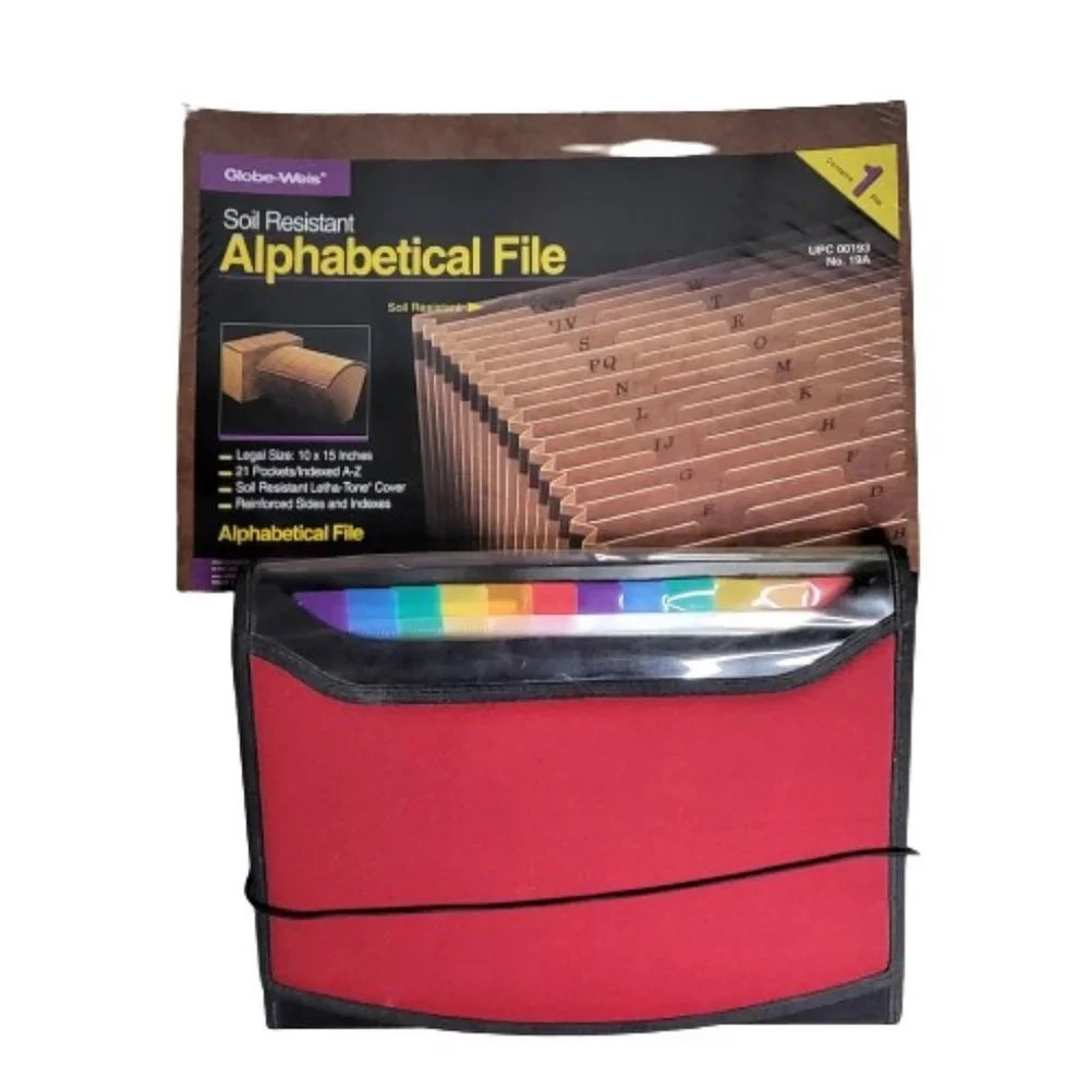 Set of 2 Accordion Folders Alphabetical & 12 Pocket Brand New